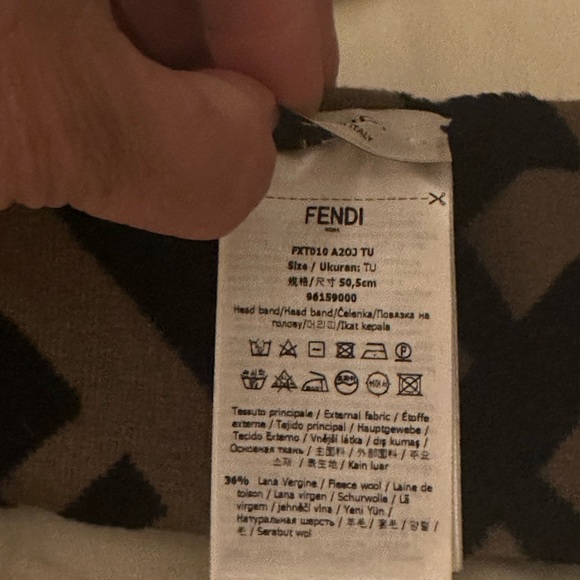 Fendi Black and Brown Logo Headband - Picture 4 of 10
